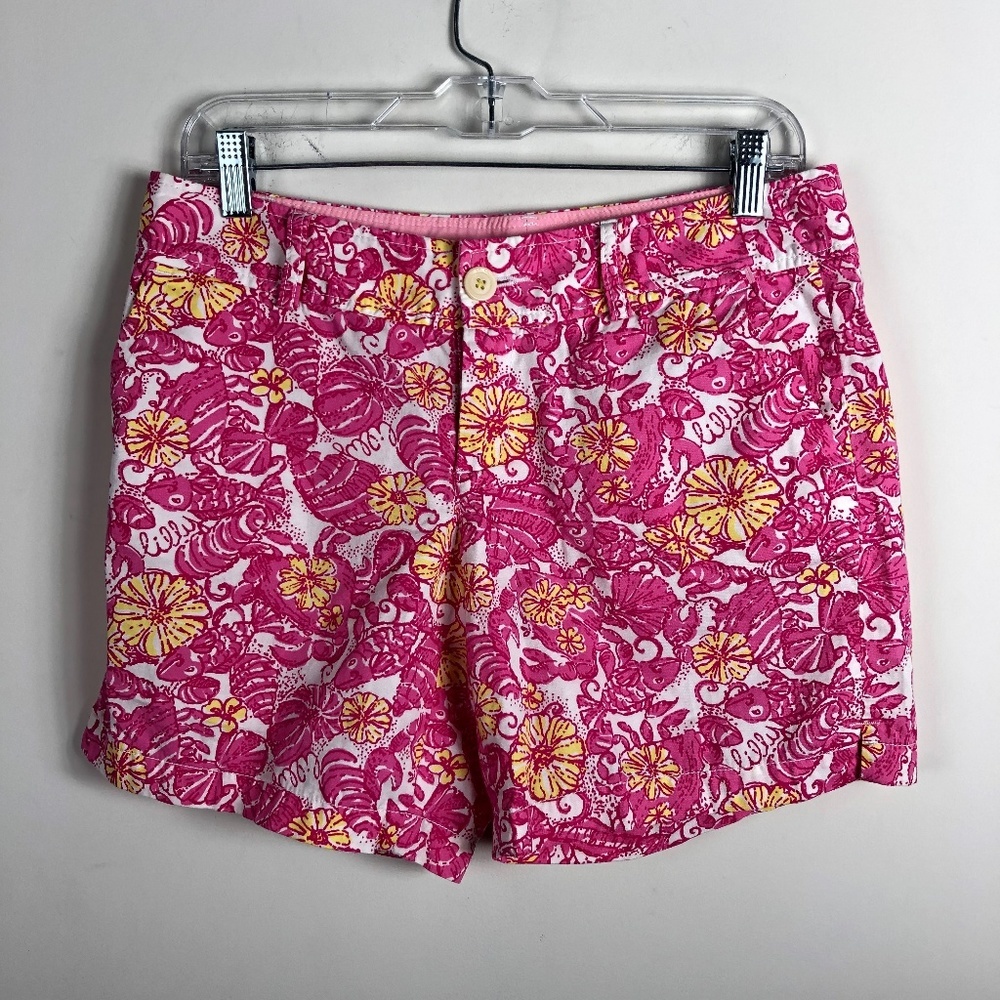 Lilly Pulitzer Pink Floral Fish Shorts 4